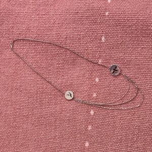Smallthings silver bee flower double pendant necklace
